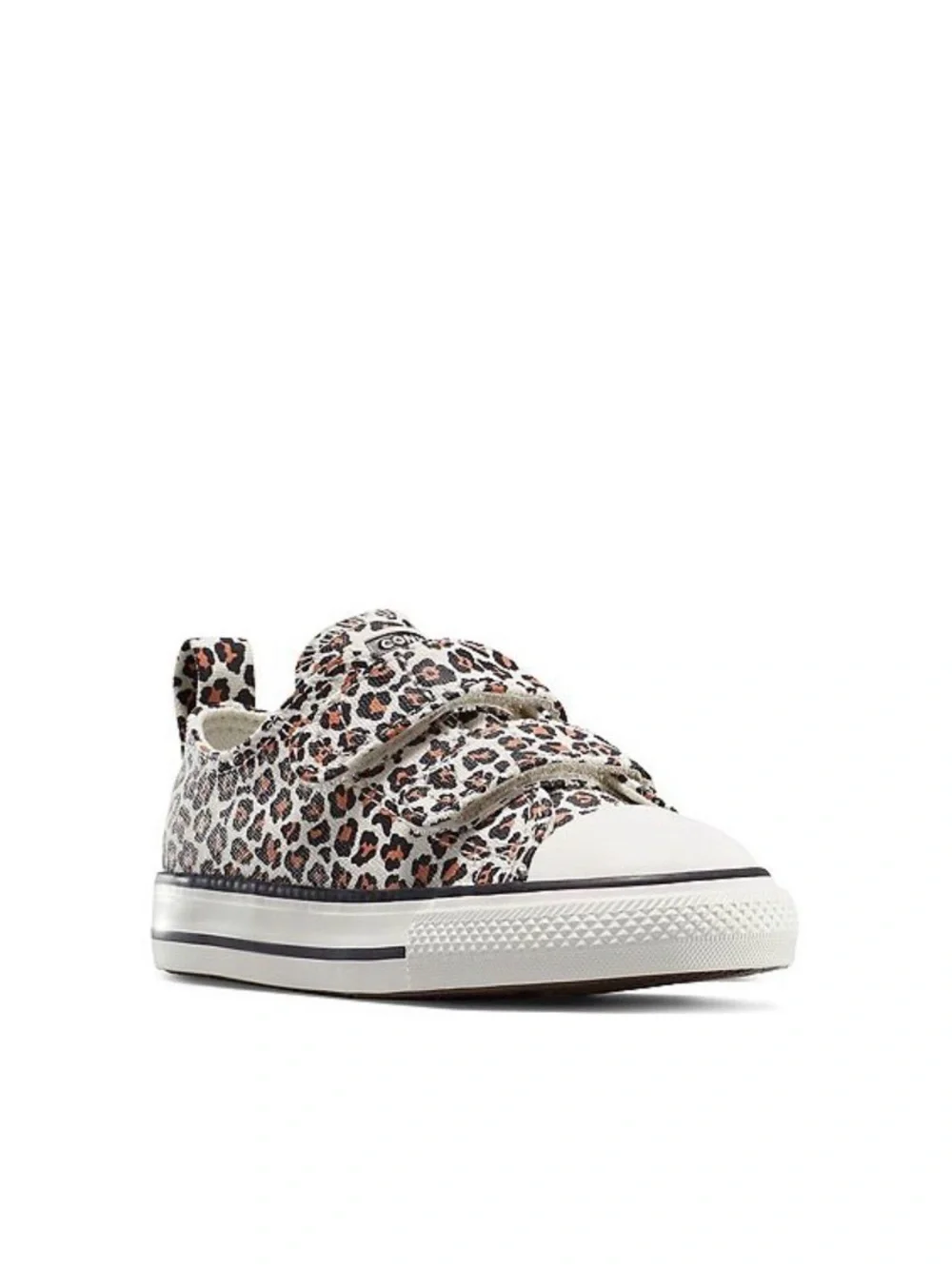 NEW Converse Kids Leopard Print Velcro Sneakers - White/Brown/Black SZ 9